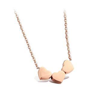 Simple And Romantic Plated Rose Gold Heart-shaped 316l Stainless Steel Necklace Rose Gold - One Size