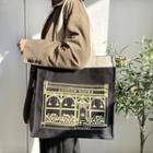 Cartoon Print Tote Bag Tote Bag - Coffee - One Size