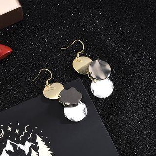 925 Sterling Silver Disc Drop Earring Es728 - One Size