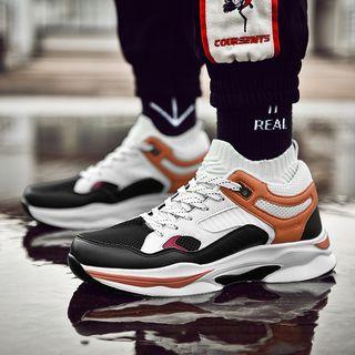 Colour Block Knit Panel Sneakers