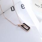 18k Rose Gold Rectangle Pendant Necklace As Shown In Figure - One Size