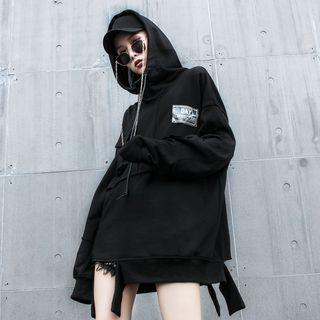 Applique Hoodie Black - One Size