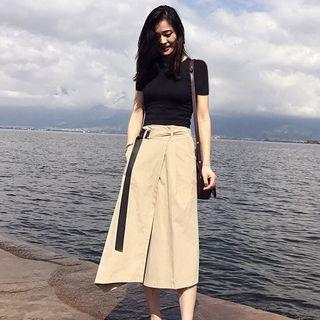 Short-sleeve T-shirt / Sleeveless Top / Midi A-line Skirt / Set