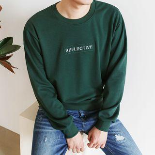 Plus Size Reflective Embroidered Sweatshirt