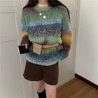 Melange Sweater Red & Green & Yellow - One Size