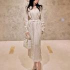 Cable Knit Midi Sweater Dress Almond - One Size