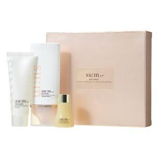 Su:m37 - Sun-away Perfect Defense Sun Block Special Set: Perfect Defense Sun Block Spf50+ Pa++++ 70ml + Secret Essence 12ml + Skin Saver Essential Cleansing Foam 40ml 3pcs