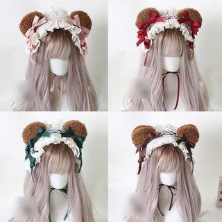 Bear Ear Chenille Lace Headpiece / Hair Clip / Set
