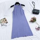 Halter Knit A-line Dress