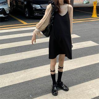 Dotted Long Sleeve Blouse / Sleeveless Dress