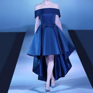 Off Shoulder High Low Evening Gown