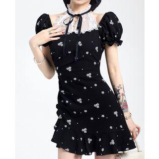 Halter Floral Lace Dress