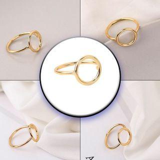 Eyelet Circle Ring 5005 - Gold - One Size