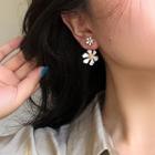Glaze Flower Swing Earring 1 Pair - White - One Size