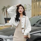 Off-shoulder Cropped Denim Jacket