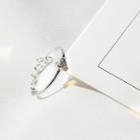 925 Sterling Silver Rhinestone Love Ring Silver - One Size