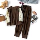 Ruffled Bow Sweater / Cargo Pants