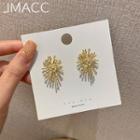 Rhinestone Alloy Earring 1 Pair - 925 Silver - Gold - One Size