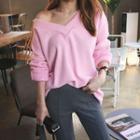 V-neck Polar-fleece Pullover