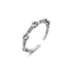 925 Sterling Silver Fashion Creative Knot-shaped Adjustable Open Ring Silver - One Size