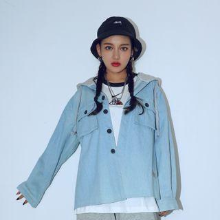 Hood Denim Jacket Light Blue - M