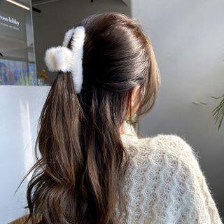 Chenille Hair Clamp A1510-2 - White - One Size