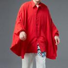 Batwing-sleeve Shirt Red - L