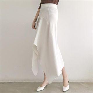 Linen Blend Maxi Hanky Skirt