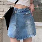 High-waist Irregular Jeans Skirt