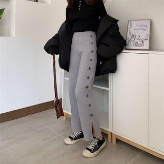 Buttoned Detail Knit Sweatpants