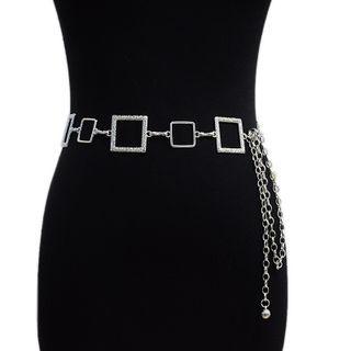 Square Chain Belt As Shown In Figure - One Size
