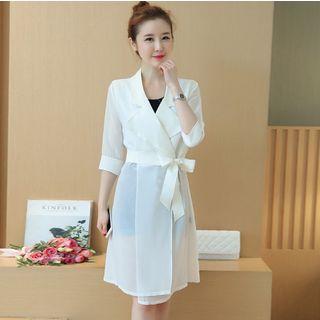 Elbow-sleeve Chiffon Light Coat