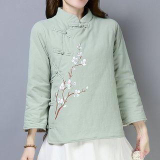 Printed 3/4-sleeve Padded Jacket