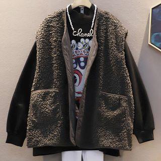 Fleece Button-up Sweater Vest