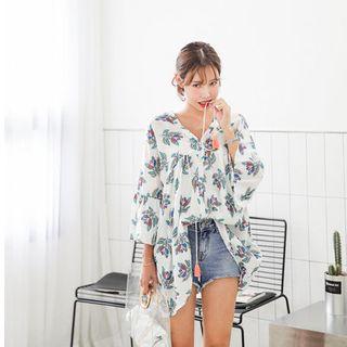 Tassel-neck Foliage Empire Top