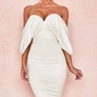 Off-shoulder Bow-back Bodycon Dress