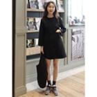 Round-neck A-line Shirtdress