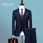 Single-breasted Slim-fit Blazer / Vest / Dress Pants / Set