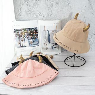Ox Horn Lettering Embroidered Bucket Hat