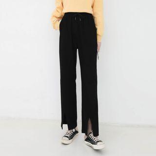 Slitted Straight-leg Pants
