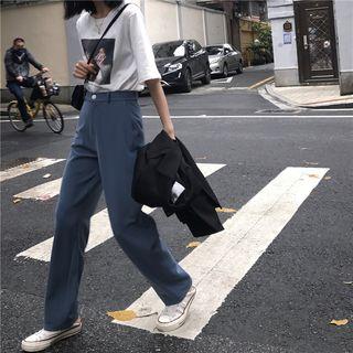 High-waist Straight-fit Dress Pants