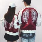 Couple Matching Wings Embroidered Baseball Jacket