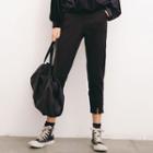 Notch Hem Cropped Pants