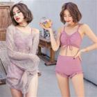 Ruffled Drawstring Bikini / Cover-up / Set