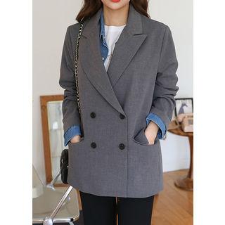 Tall Size Double-breasted Peaked-lapel Blazer