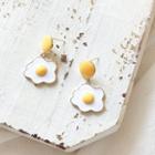 Alloy Fried Egg Dangle Earring Egg - Yellow & White - One Size