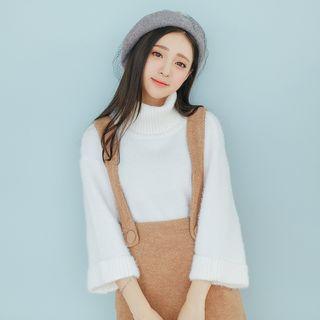 Turtleneck Furry Knit Sweater