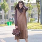 Plain Sweater / Knit Pinafore Dress