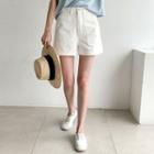 Patch-pocket Wide-leg Cotton Shorts