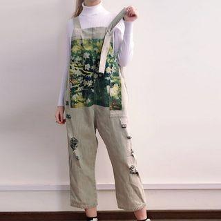 Crop Wide Leg Jumper Jeans Dirty White - One Size